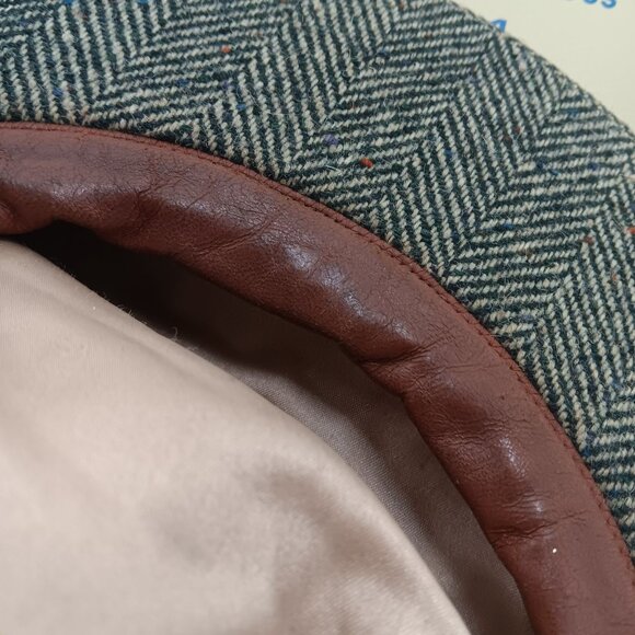 1930's Vintage J.C. Penney Waverly Caps sz 7 Men's Tweed Newsboy Cap Herringbone - Picture 8 of 10